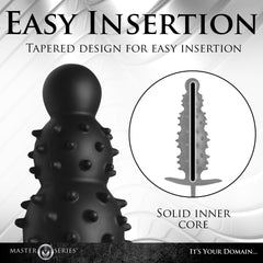 Cross-section diagram showing solid inner core and tapered design for gradual insertion