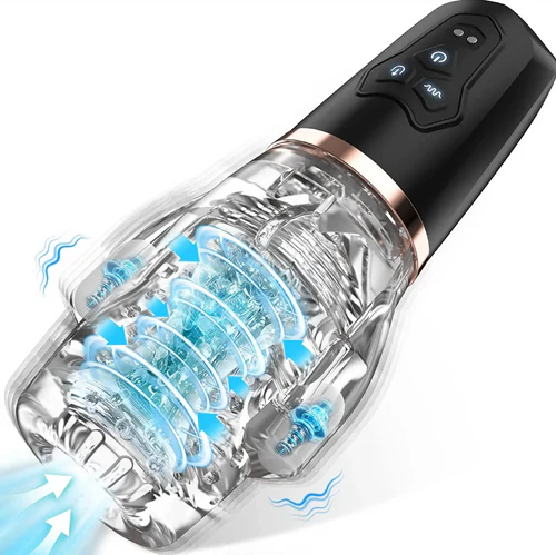 Cut-away illustration of Male Rose 2 showing internal vibration and suction airflow pattern