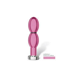 Cutaway diagram of O(h!)-thello dildo highlighting conductive surface areas in pink