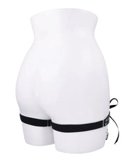 Laced Up Garters - Black