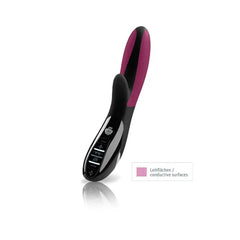 Daring Danny vibrator with pink-highlighted conductive e-stim surfaces along the shaft