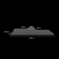 Diagram of Bareback attachment with labeled dimensions: 9.53 in length, 3.94 in width, 4.33 in height