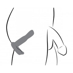 Diagram illustrating how the prostate stroking vibrator is worn against the body