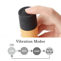 Diagram of the Iroha Zen's four vibration modes: low, mid, high, and pulse, controlled by one button