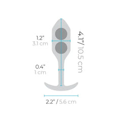 Diagram showing Snug Plug 2 dimensions: 4.1in length, 1.2in diameter, 2.2in base