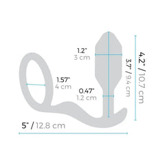 Diagram showing Snug & Tug dimensions: 4.2in total length, 1.2in plug width