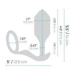 Diagram showing Snug & Tug dimensions: 5.5in total length, 1.7in plug width