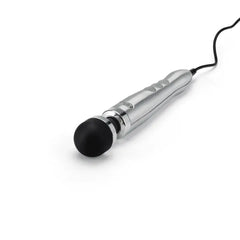 Close-up of the Die Cast 3 brushed metal handle, black rounded head, and attached power cord