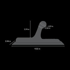 Dimension diagram of Lone Ranger attachment: 9.53in base, 3.74in height, 4.13in bulb