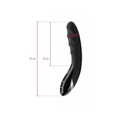 Dimension diagram of Mystim Sizzling Simon showing 27cm total length and 4cm diameter