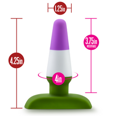 Dimension diagram of Pride P6 Beyond: 4.25in tall, 3.75in insertable, 4in base width