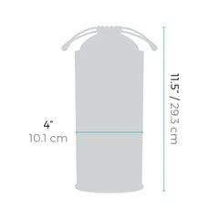 Dimension diagram of UV Sterilizer Pouch showing 4 inches wide and 11.5 inches tall measurements