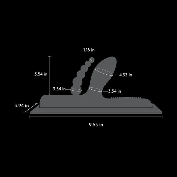 Dimensional diagram of the Buckwild attachment showing 9.53 in length and 4.33 in shaft height