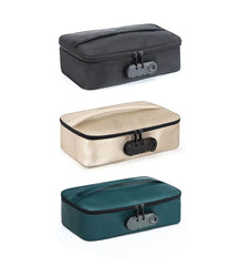 Discreet Box available in three colors: matte black, champagne gold, and teal green