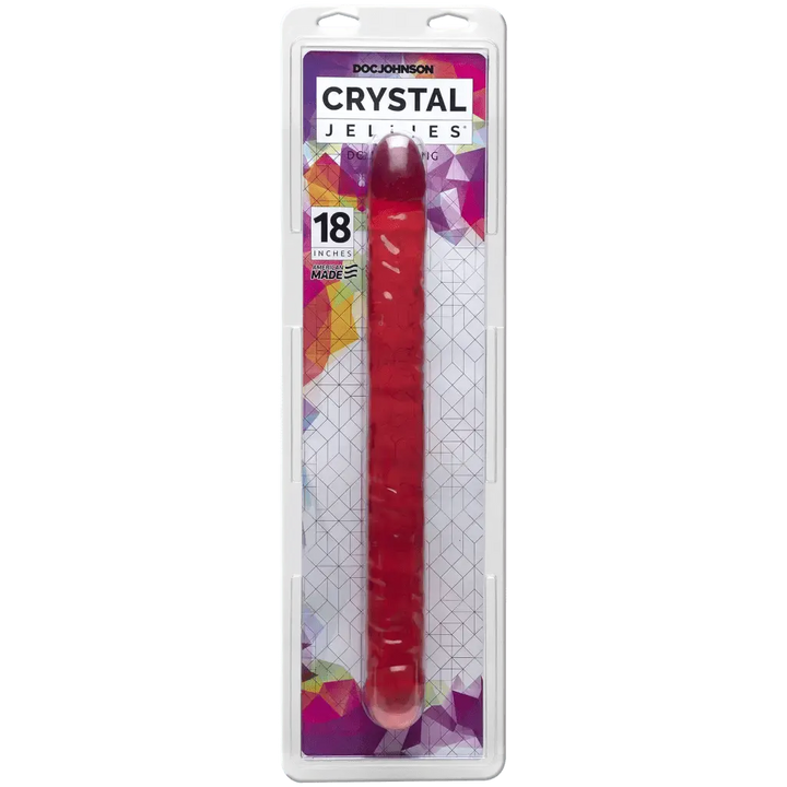 Doc Johnson Crystal Jellies 18 Inch Double Dong Pink XL Dildo - Dreamy Desire