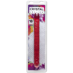Doc Johnson Crystal Jellies 18 Inch Double Dong Pink XL Dildo - Dreamy Desire
