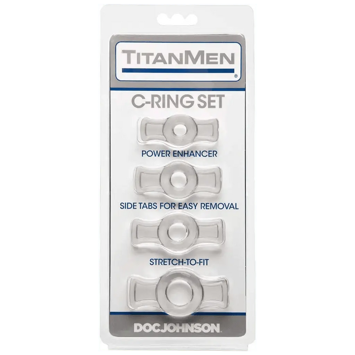 Doc Johnson TitanMen - Cock Ring Set - Clear - Dreamy Desire