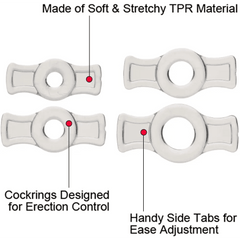 Doc Johnson TitanMen - Cock Ring Set - Clear - Dreamy Desire