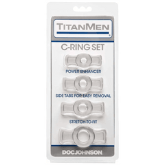 Doc Johnson TitanMen - Cock Ring Set - Clear - Dreamy Desire