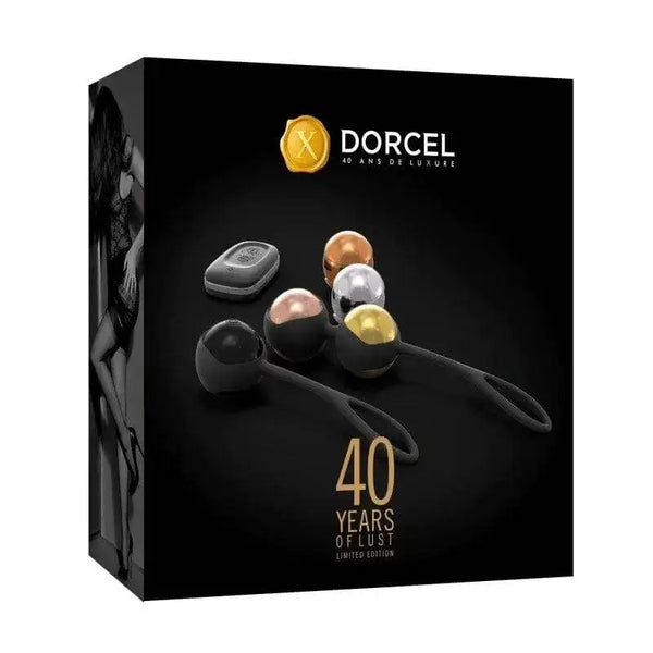 Dorcel 40 Years of Lust Limited Edition kegel ball kit in black luxury gift box