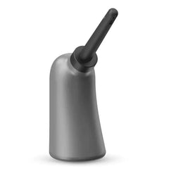 Dorcel Douche Mate cleansing bulb in brushed silver finish with black silicone nozzle