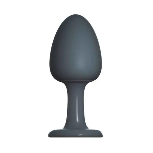 Dorcel Geisha Plug small anal plug in matte dark grey silicone, front view