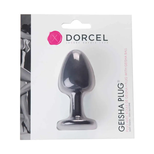 Dorcel Geisha Plug small in retail packaging showing product name and silicone material details