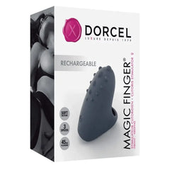 Dorcel Magic Finger rechargeable clitoral stimulator box, dark grey, 3 speeds, soft silicone