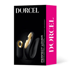 Dorcel Perfect Lover packaging box showing remote control vibrator, waterproof and rechargeable
