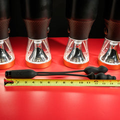Double My Pleasure laid flat beside measuring tape showing approximately 12-inch total length