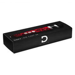 Doxy Die Cast 3R black gift box packaging showing rose-printed wand and brand logo