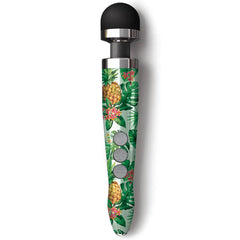 Doxy Die Cast 3R wand vibrator in tropical pineapple print with black silicone head