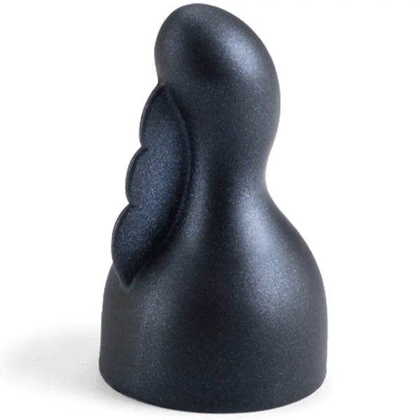 Doxy Nexus clitoral stimulator attachment in matte dark blue silicone, front view