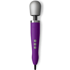 Doxy Original Wand Massager in purple with grey silicone head and three control buttons