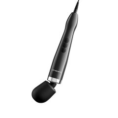 Doxy wand massager at an angle highlighting the rounded silicone head and neck