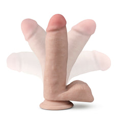 Dr Skin Plus posable dildo displayed in multiple bent positions showing flexible shaft range