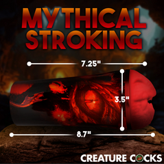 Dragon Snatch Stroker dimensions shown: 8.7 inches overall length, 3.5 inch diameter opening