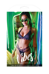 Fantasy Lingerie Sexy Bitch Bralette & Strappy Panty Set – S/M