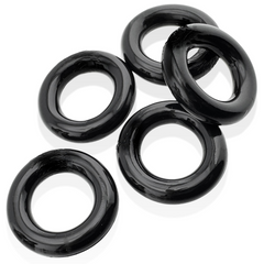 JACKER 5-STACK five-pack tube super-strong  cockrings BLACK