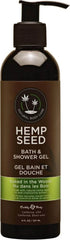 Earthly Body Hemp Seed Bath & Shower Gel in Naked in the Woods scent, 8 fl oz pump bottle