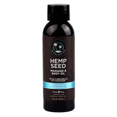 Earthly Body Hemp Seed Massage & Body Oil in Sunsational scent, 2 fl oz dark bottle