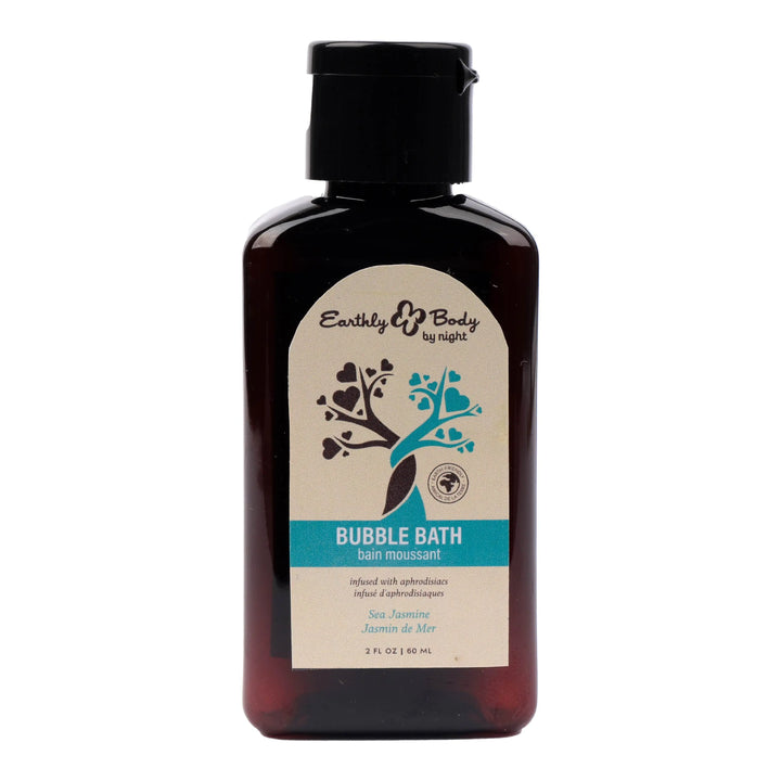 Earthly Body Hemp Seed Night Bubble Bath in Sea Jasmine, 2oz amber bottle with pump cap