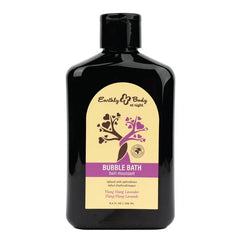 Earthly Body at Night Bubble Bath in Ylang Ylang Lavender, 8.4 oz dark bottle with label