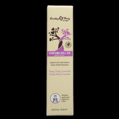 Earthly Body At Night Ylang Ylang Lavender roll-on perfume in slim cream packaging box