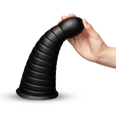 CONE - 10" TAPERED & RIBBED DILDO WITH SUCTION CUP