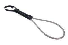 Edge Metal Loop Spanker shown at an angle, highlighting the steel cable loop and black grip