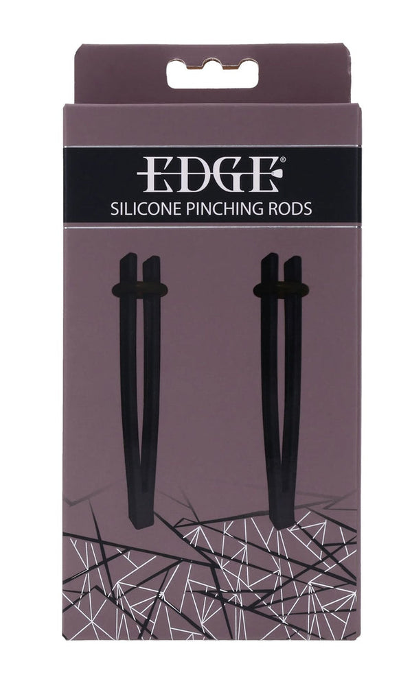 Edge Silicone Pinching Rods in dark purple retail packaging with geometric design
