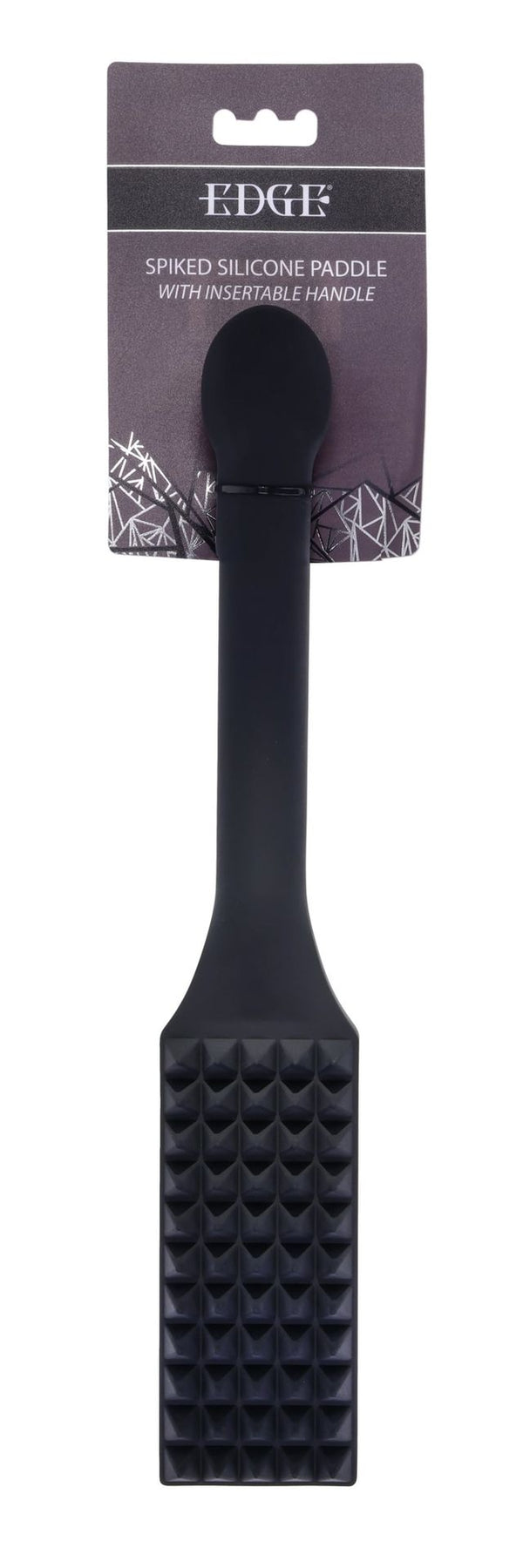 Edge Spiked Silicone Paddle by Sportsheets shown in retail packaging with insertable handle