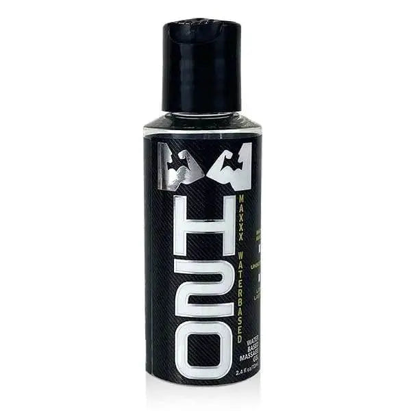 Elbow Grease H2O Maxxx water-based gel lubricant in a 2.4 oz black bottle