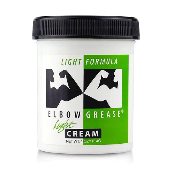 Elbow Grease Light Cream Formula 4 oz jar with black lid and green label